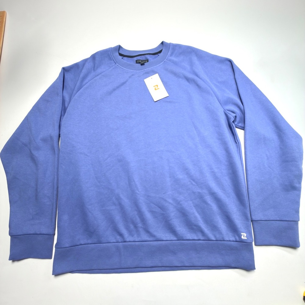 Zelos Fleece Crewneck Sweatshirt Calm Blue Women's Large NWT Athleisure